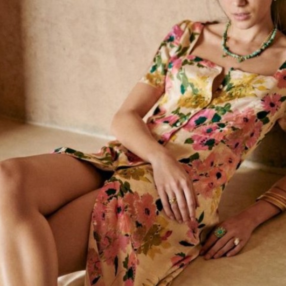 Sezane Victoria Dress in Autumn Flowers in Size 36